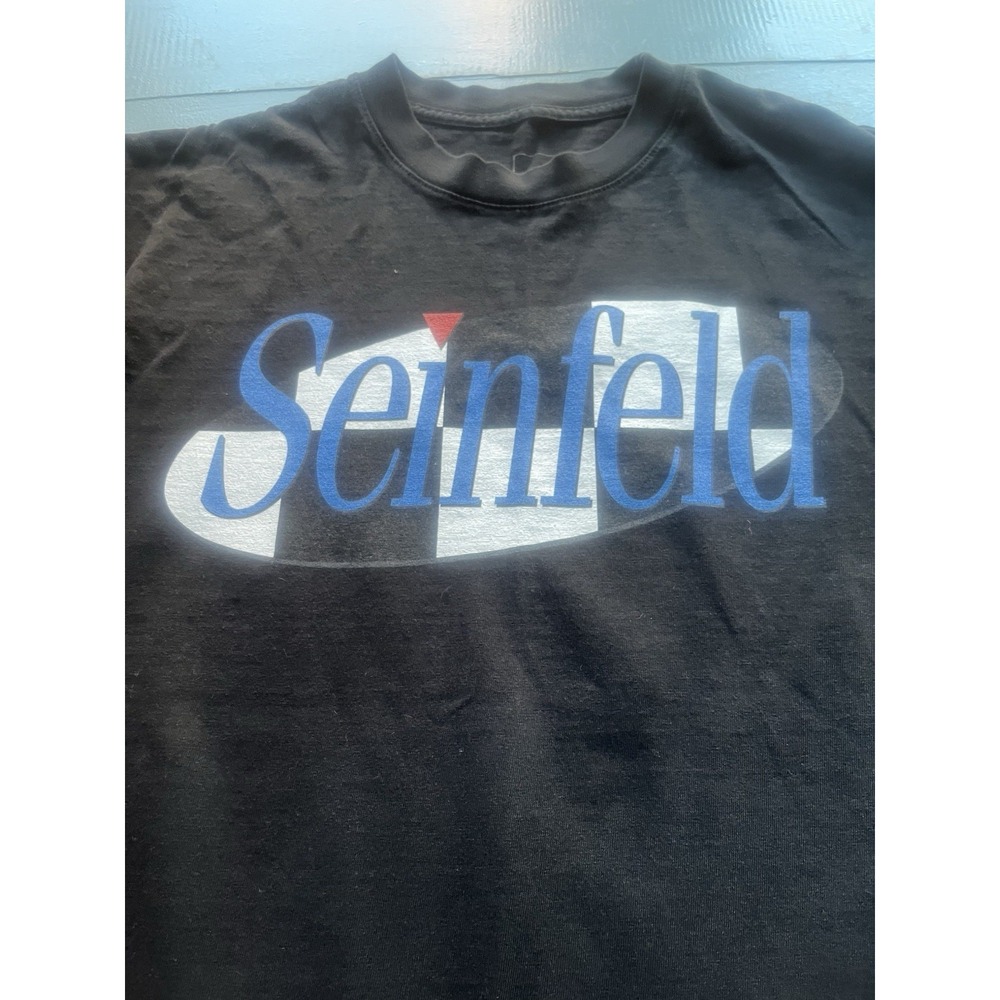 VTG Dumbgood Seinfeld TV Show Men's Sz L Black Short Sleeve RARE